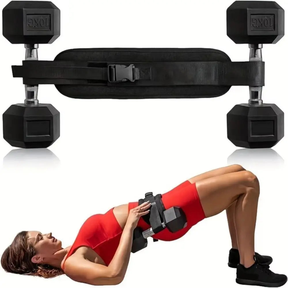 Non Slip Dumbbell Weight Belt Adjustable Ergonomic Design Hip Thrust Belt Weight-Bearing Wear-Resistance Glute Bridge Pad